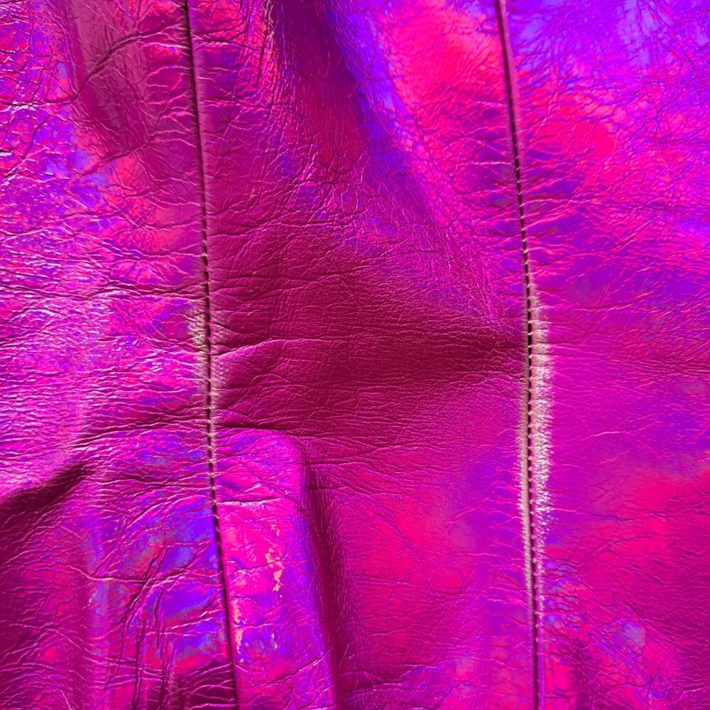 Plein Sud neon hot pink metallic genuine leather corset top Size 38 / XS - Picture 15 of 16